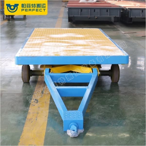 Press Solid Rubber Tyre Double Axis Trailer Towed By Forklift Or Car