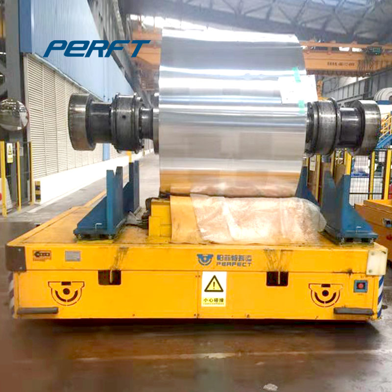 Loading 45 tons steel coil transfer cart for steel plant