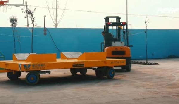 Unpowered trailer to handling steel coil