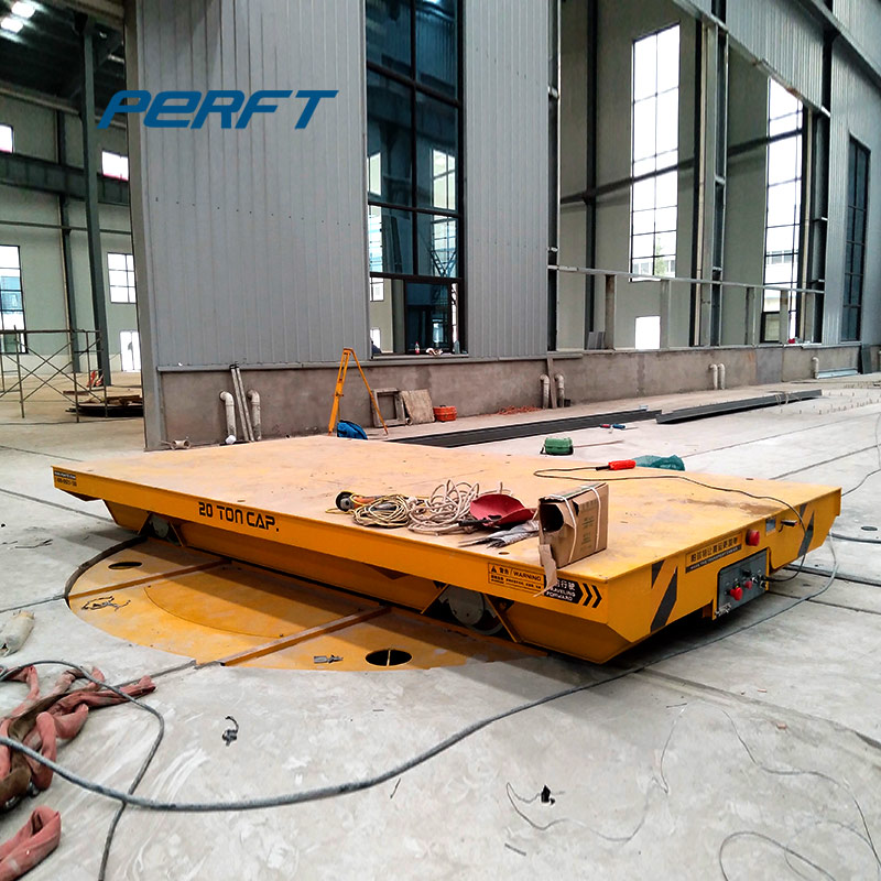 Cable powered rail transfer cart to handling materials