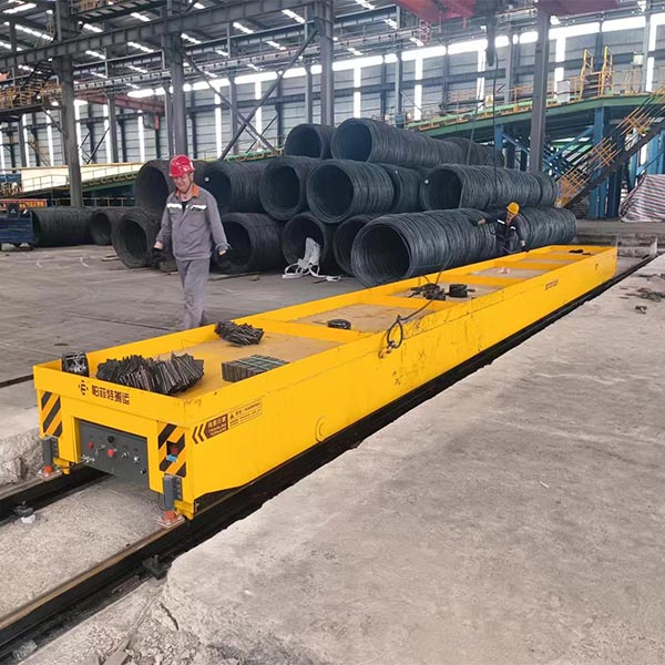 Transfer Cart on Rail for Transporting Steel Parts