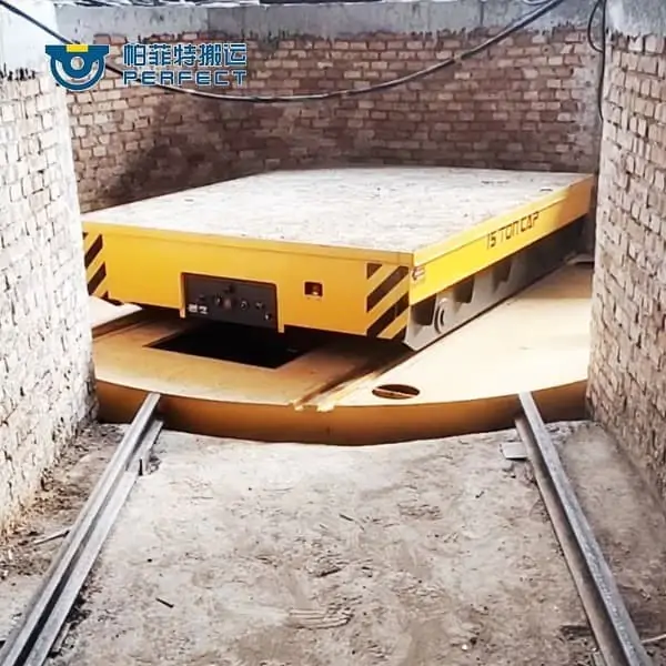 rail transfer car and rail turntable for new factory production hall